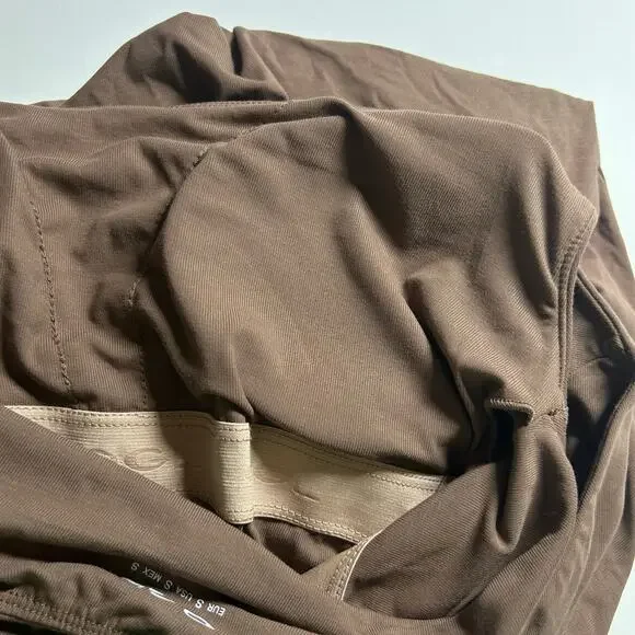 OGL Women's Scoop Neck Low Back Brami Midi Dress Padded Brown S Small New - Picture 6 of 9